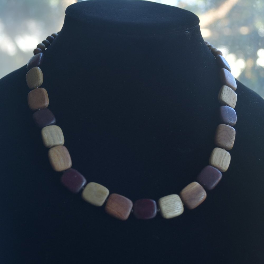 Wooden bead necklace